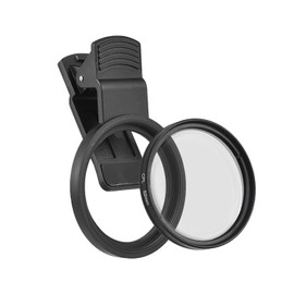 xinyee 52mm CPL Filter for Phone Camera Lens Clip-on Polarizer Filter with Phone Lens Clip Replacement for 15/14/13/12/11 and Other Smartphones, for Nikon DSLR Cameras