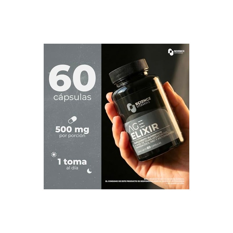 Age Elixir Suplemento Urolitina Trans Resveratrol Nad Carnitina Coenzima Q10