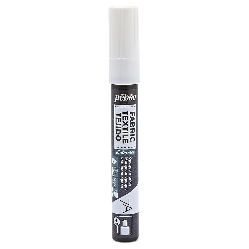 Pebeo 7A Opaque White Fabric Marker - 4M
