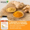 Renew Actives Ginger Turmeric Curcumin Capsules - Potent Antioxidant with