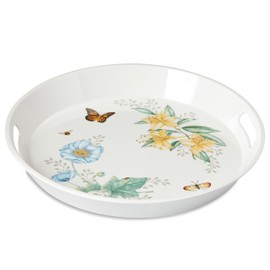 Lenox 865999 Butterfly Meadow Melamine Round Tray, Lightweight Melamine Material