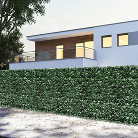 Goleray 39"x97" (3PC) Artificial Ivy Fence Privacy Screen Faux Greenery Wall Panels Outside Leaf Roll Decor Fake Vine Hedge for Outdoor Balcony Garden