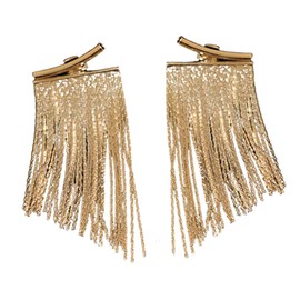 FOMIYES Gold Geometric Metal Tassel Earrings for Women Statement Drop Jewelry Elegant Fringe Accessories for Valentine Day Special Occasions