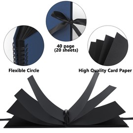 Vienrose 8x8 Inch Scrapbook Album, Small Photo Album DIY Scrapbook Black Thick Kraft Paper Memory Book, Scrap Book Photo Albums for Couple Baby Wedding Family