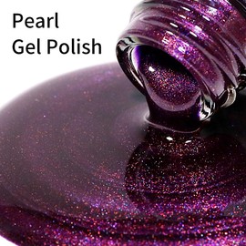 Firedeep Purple Pearl Gel Nail Polish 16ML Big Bottles Purple Shimmer Glitter UV/LED Soak Off Gel Polish for Nail Art Manicure DIY