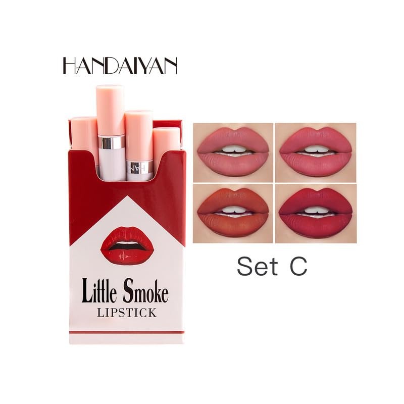 Matte Lipstick Sets,4PCS Non Stick Cup Velvet Lipstick Set,Waterproof Lipstick