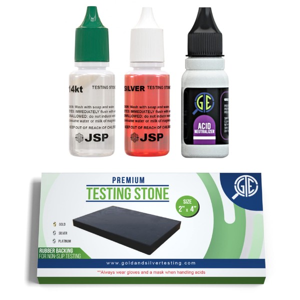 Gold/Silver Test Acid Tester Kit 10k 14k .999 .925 Sterling Testing Stone Detect Precious Metals Oro