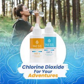 1ness Chlorine Dioxide Kit | 2 Part Liquid Classic 2oz Set | Citric Acid 50% : Sodium Solution 28%