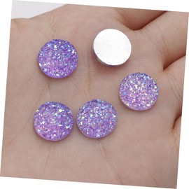 Baluue 100 Pcs 12mm Round Resin Drills for DIY Jewelry Making Beads Kit Iridescent Charms for Bracelet and Necklace Random Color