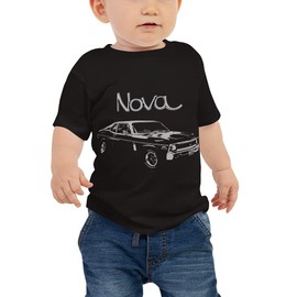 1969 Chevy Nova SS 350 Classic Car Baby Jersey Short Sleeve Tee Black