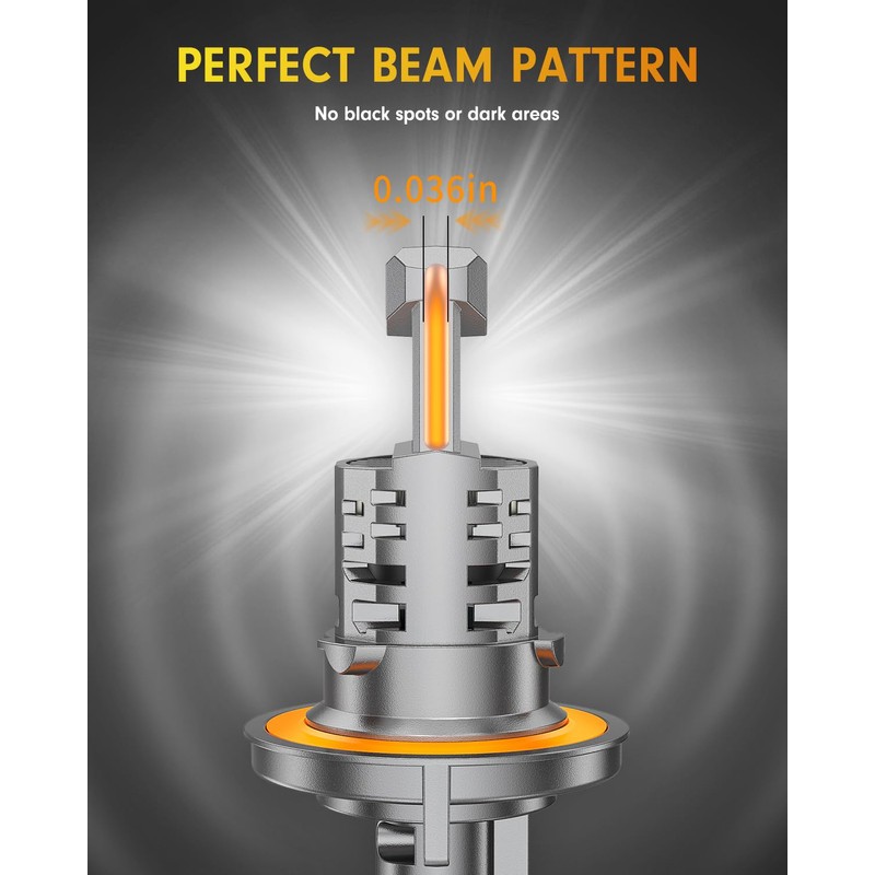 FAHREN Latest & Brightest 9007 led Bulbs, (1200%) 12X Brighter