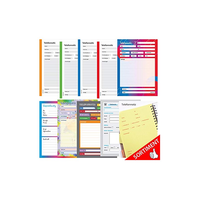 PRICARO 5 x A5 Splash Telephone Notepad