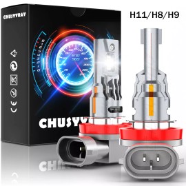 CHUSYYRAY H11 LED Headlight Super Bright Bulbs Kit White 6000K 8000LM High/Low Beam