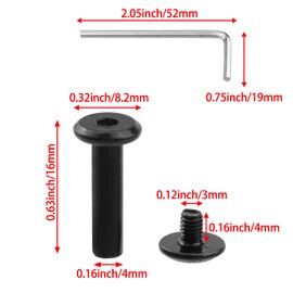 Savagrow 20 Sets M3 x 16mm Black Binding Post Screws Hex Drive Rivet Socket Binding Bolts Fastener Bolts Cap Nuts
