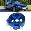 Blue Aluminum Universal Oil Filter Temperature Cooler Gauge Sandwich Plate
