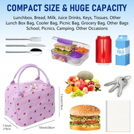 Runmeihe Lunch Bags for Adults, Reusable Women's Insulated Cooler Lunchbag, Small Waterproof Cooler Lunch Box Tote Bag for Work Travel Picnic School