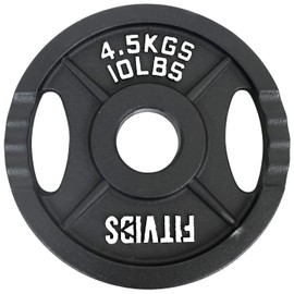 Signature Fitness Cast Iron Plate Weight Plate for Strength Training and Weightlifting, 2-Inch Center (Olympic), 10LB (Single)