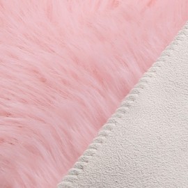 duduta Pink Faux Sheepskin Rugs 2x3 ft, Faux Fur Chair Seat Covers Fluffy Shag Throw Rugs Machine Washable