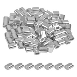 Aluminium Sleeve Clamp, 120 Pieces Aluminium Press Clamps, Aluminium Sleeve Ovals, for Ropes Wire Rope Rope Connectors 4 mm