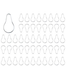 Kowibcl Metal Shower Curtain Hooks Shower Curtain Hooks Rust Proof Metal Shower Curtain Rings Stainless Steel Hanging Clips and Hooks,Practical Reusable Shower Curtain Hangers，Set of 50,Silver