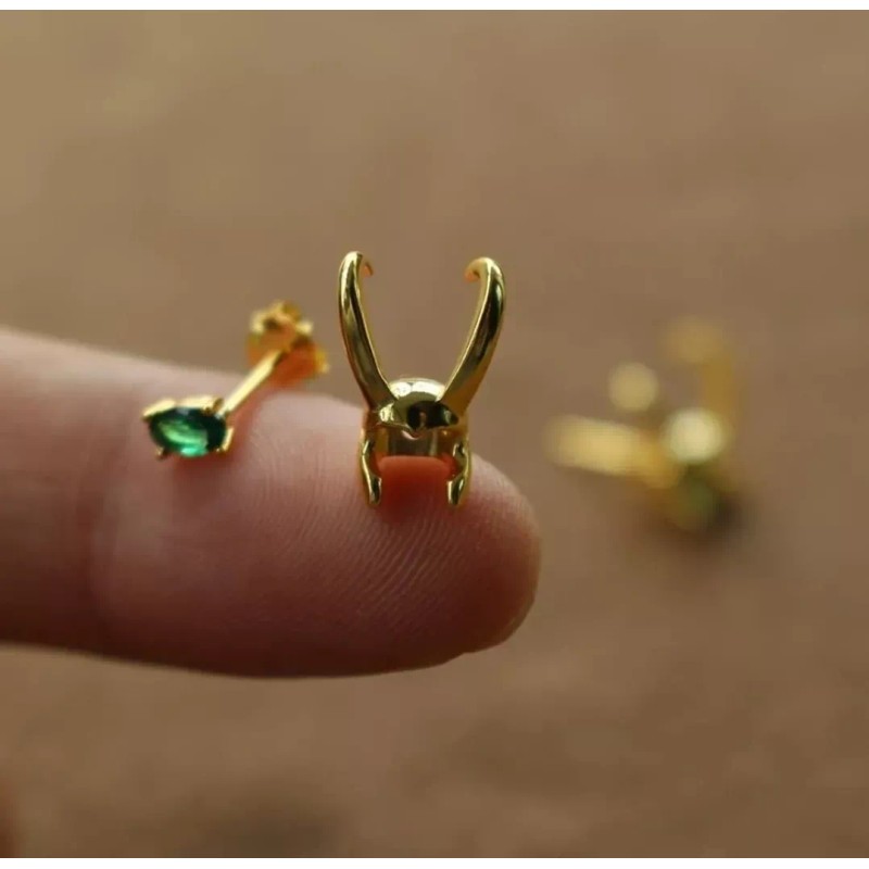 Importacion Aretes Sylvie Loki Princesa De Asgard Enchapados En Oro