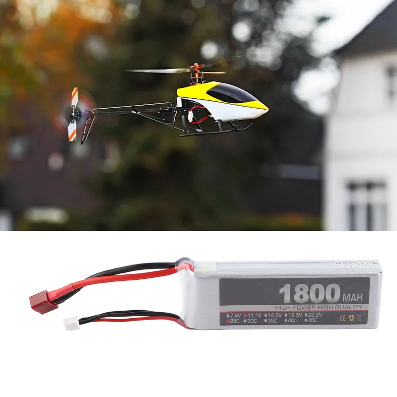 LiPo Battery Pack 11.1V 3S 1800mAh 25C Rechargeable LiPo Battery