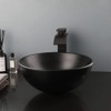 KECTIAKL Bathroom Vessel Sink 13 Inch Black Ceramic Sink with