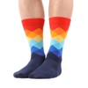 Qhome Men's Argyle Colorful Crew Combed Cotton Autumn Winter Socks