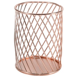 Portalápices de hierro, portalápices para bolígrafos, organizador de mesa, portalápices ahuecado para almacenamiento de escritorio, oro/oro rosa opcional para el hogar de(Rose gold)