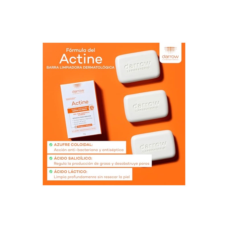 DARROW, Actine Barra Limpiadora Dermatológica, Para Piel Grasa o con