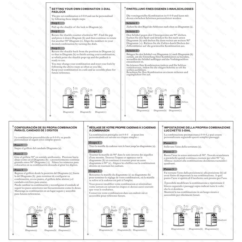 TSA Approved Luggage Locks (2 Pack) OW-Travel ABS 3 Digit