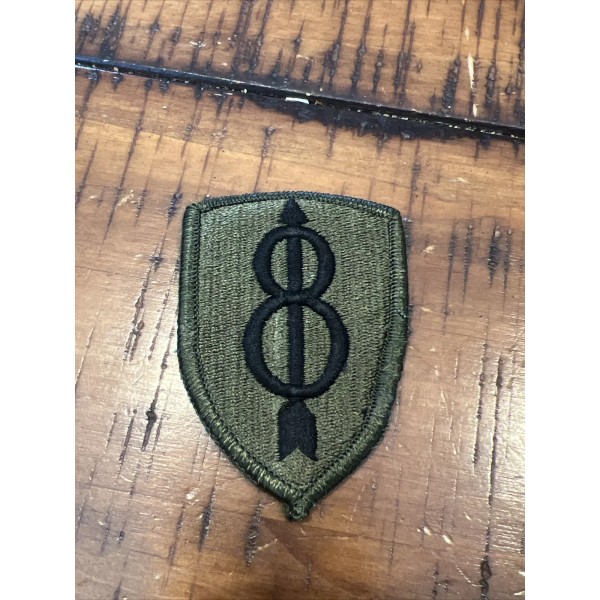 US ARMY 8TH INFANTRY DIVISION OD SUBDUED PATCH (1980's NOS)