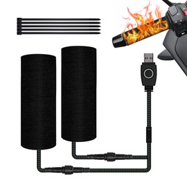 HOVCEH 5 V 22mm Heated Grips Motorbike Bicycle Heated Grips Overgrips - Intelligent Three-Stage Temperature Control Motorcycle Heated Hand Bar Universal 1 Pair (USB Handle Heating)