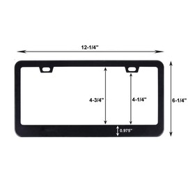 Mason Metal Black Aluminium Car License Plate Frame Holder TBMLFF