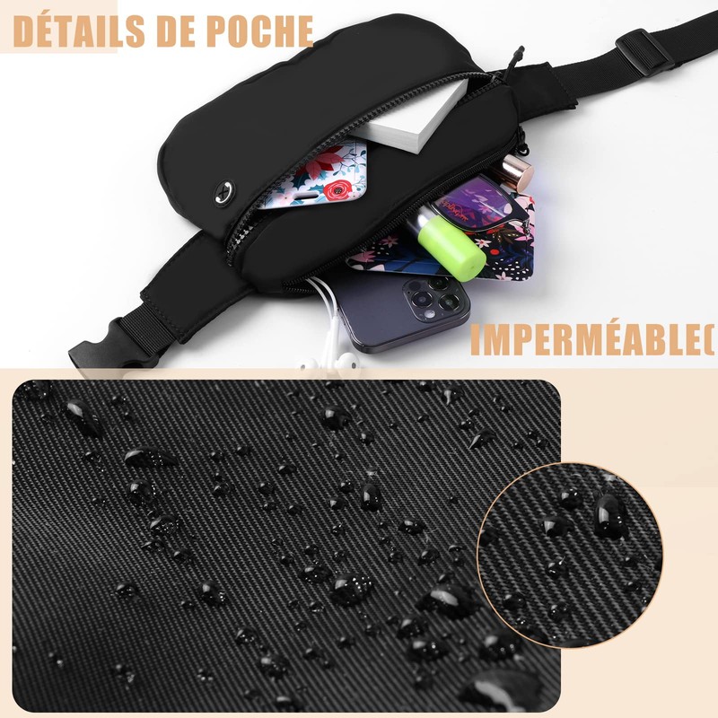 Vinabo Girl's Waist Bag, Pure Black