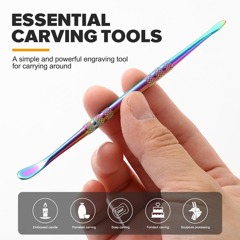 KUQIME 3-pack wax Carving Tool, 4.75 "stainless steel double head