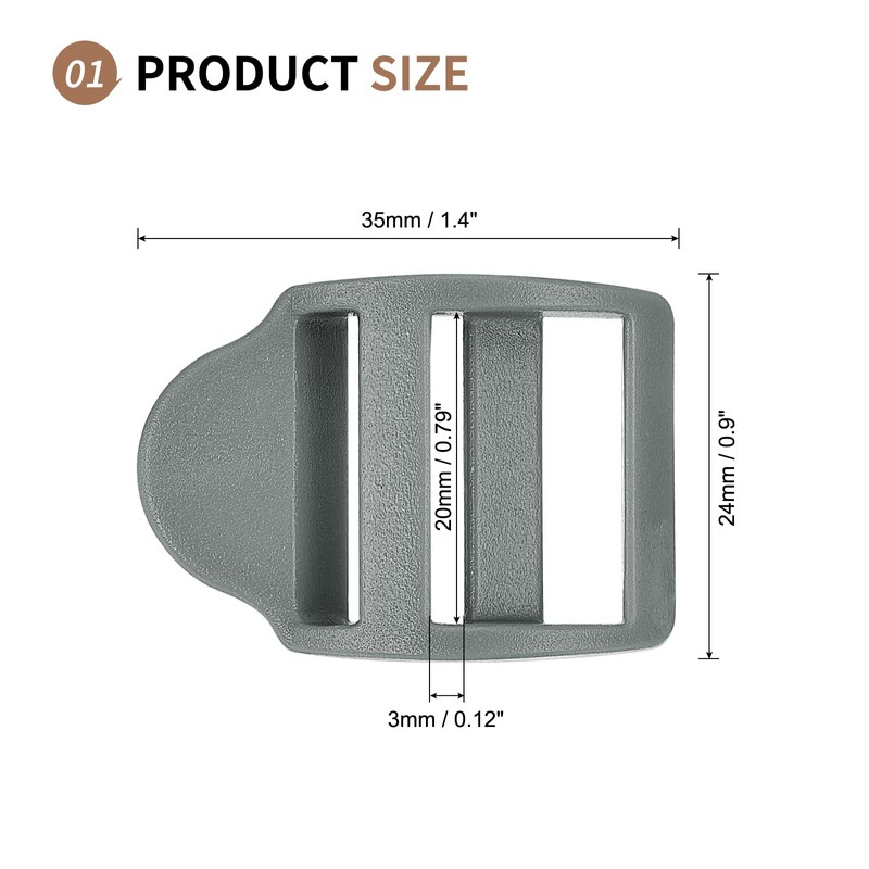 SUIKIHUM 10 Pack Plastic Ladder Slider, 1-1/4 Inch(32mm) Backpack Buckle