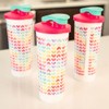 Guateplast Set de 3 Vasos con Tapa de Plástico