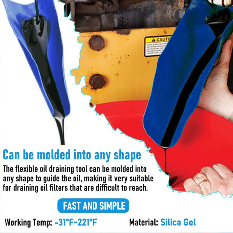 Flexible Funnel Reusable General Oil Change Draining Tool. for Oil