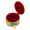 Retro Round Trinket Storage Organizer with Rose Pattern Round Metal