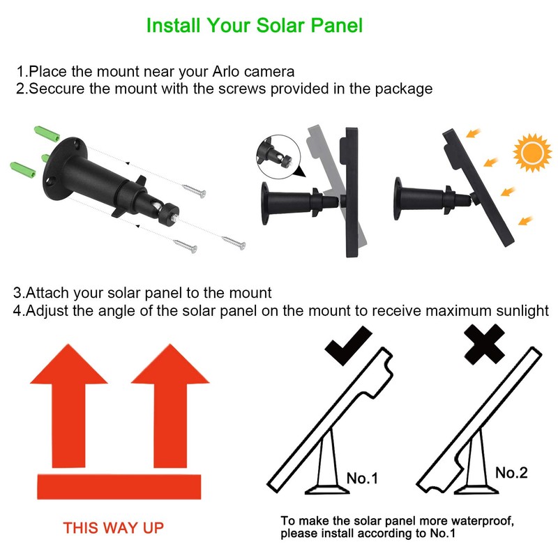 iTODOS Solar Panel for Arlo Pro, 11.8Ft Outdoor Power Charging