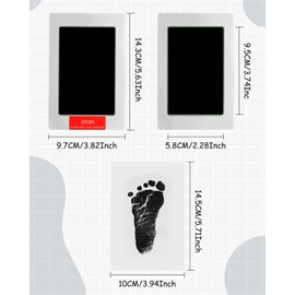 MOXTOYU Baby Handprint and Footprint Kit, 3 Ink Pads with 6 Imprint Cards, Safe Clean-Touch Pad for Hands Feet, Pet Paw Print 4 Cute Clips, Perfect Newborn Gift, White + Black