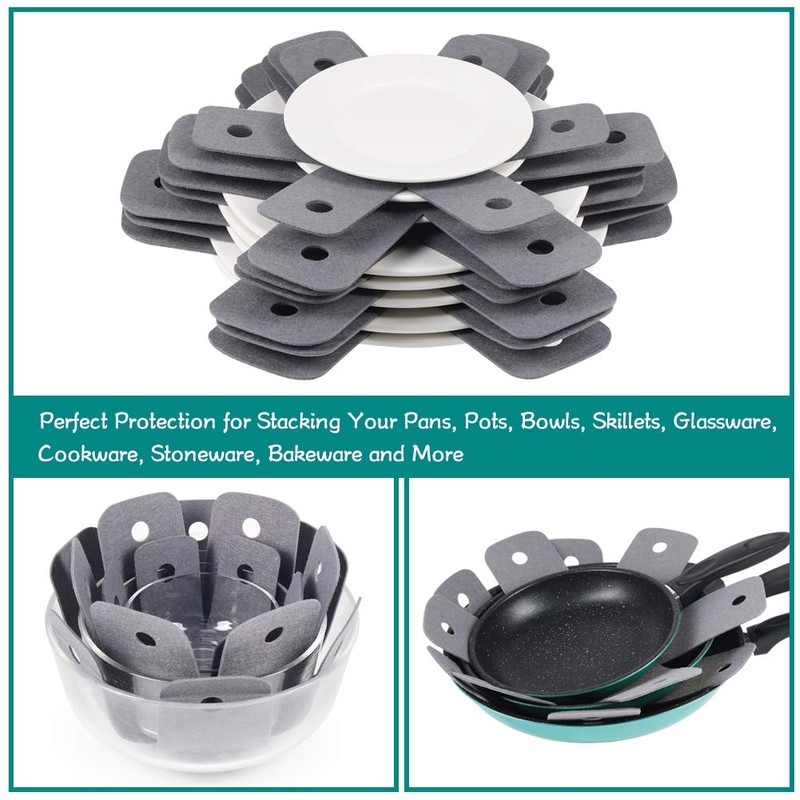 BYKITCHEN Pan Pot Protectors, Set of 12 and 4 Different