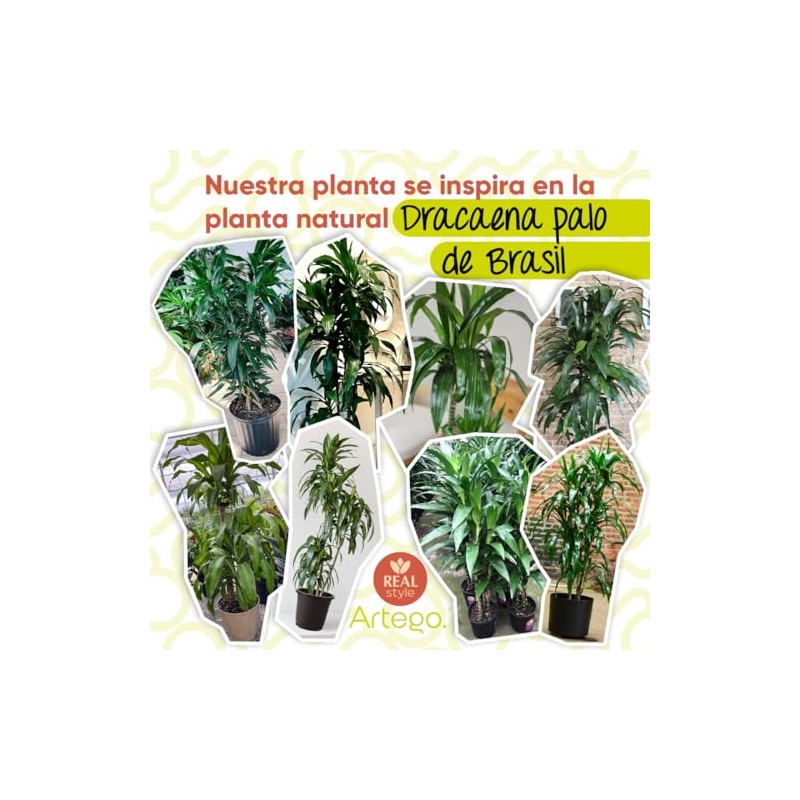 Artego Planta Artificial Decorativa Moderna con Maceta hogar Sala Comercio