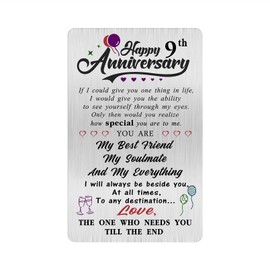 Alotozo 9 Year Wedding Anniversary Card - Happy 9th Wedding Anniversary Cards Gifts for Husband Wife - 9 Years Anniversary Card for Him Her