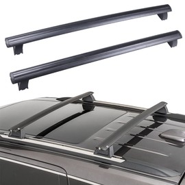 Ainter Cross Bar Roof Rack for Jeep Grand Cherokee 2011-2021 with Grooved Side Rails (NOT fit SRT and Altitude) Black with 150LBS Load-Capacity Roof Top Rail Rack Crossbar