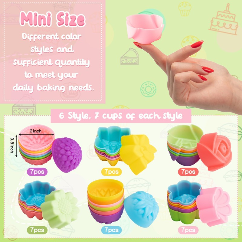 R HORSE 42Pcs Mini Size Silicone Molds, 2 x 0.8