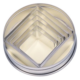 Städter 008090 Pastry Cutters in Storage Tin Square Pack of 6 Stainless Steel
