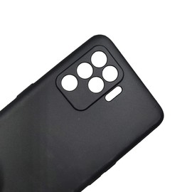 QWYJ for OPPO A94 4G y F19 Pro y Reno 5F y Reno 5 Lite Funda Protectora de TPU Suave Ultrafina Matte Minimalista for OPPO A94 4G y F19 Pro y Reno 5F y Reno 5 Lite Case Liso (Negro)