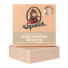 Dr. Squatch Birchwood Breeze Soap – 3 Bar Pack – Exfoliating, Woody Scent, Natur